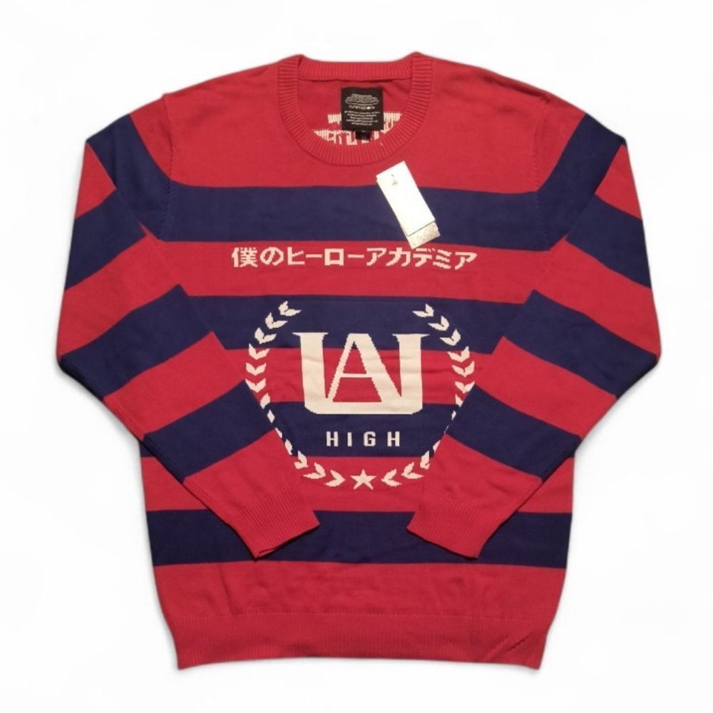 My Hero Academia Striped Crew Neck Sweater
